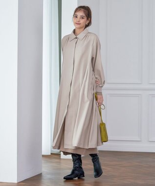 Tiaclasse 【洗える】ラグランパフスリーブトレンチコート ベージュ