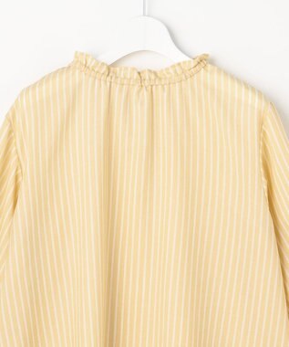ANY SIS L 【2WAY】スムージーポリエステル フリルネック ブラウス イエローストライプ