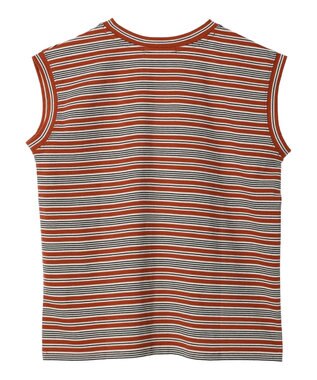 AMERICAN HOLIC マルチボーダーノースリーブカットプルオーバー Terracotta