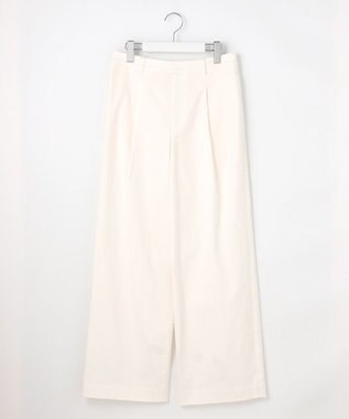 J.PRESS LADIES 【洗える】20チノストレッチ ワイドパンツ ホワイト系