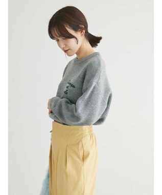 Green Parks 刺繍ロゴニットプルオーバー Gray Mixture