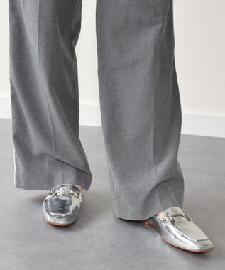 INTER-CHAUSSURES 【FABIO RUSCONI】スクエアトウサケットビットローファー シルバー