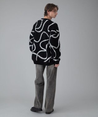 WEGO 【ユニセックス着用ITEM/MLサイズ展開】ファジーパターンプルオーバー ブラック
