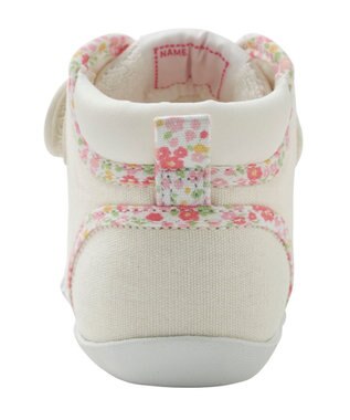 MIKI HOUSE HOT BISCUITS 【11.5-13.5cm】 小花柄 パイピング ファーストベビーシューズ 白