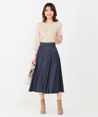 ANY SIS 【洗える】異素材コンビ ニット アイボリー