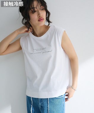 Green Parks ノースリーブ筆記体ロゴプルオーバー Off White