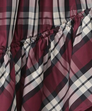 Green Parks ・ＳＵＧＡＲＳＰＯＯＮチェックドロストティアードスカー Bordeaux