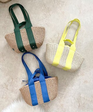 LA BAGAGERIE 【maison vert】 【ペーパー素材・多収納】ダブルハンドルかごバッグ