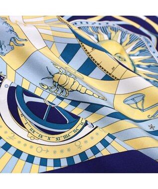 Marca ＜春の新色！＞【Marcaオリジナル】12宮   大判 シルクツイル スカーフ ネイビー