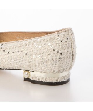 MODE ET JACOMO <MODE ET JACOMO>ビジューバックル付きオペラシューズ アイボリーキジ