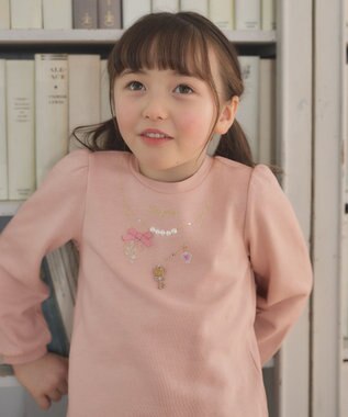 ANY KIDS 【らくっトレーナー】裏毛 ネックレス トレーナー ピンク