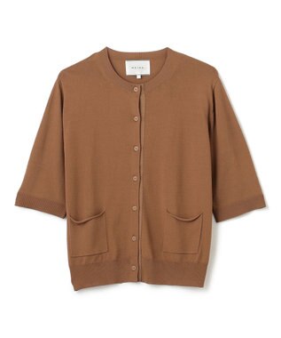 BEIGE， 【洗える】VALOIS / 半袖カーディガン Camel