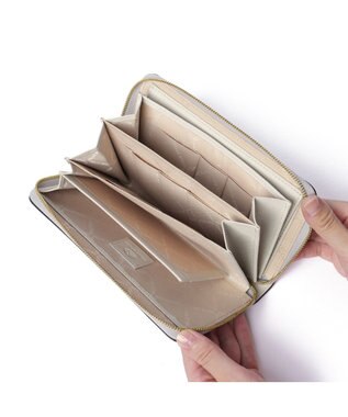 PELLE BORSA ラウンドコンパクト長財布 Minato ミナト 3506 アイボリー