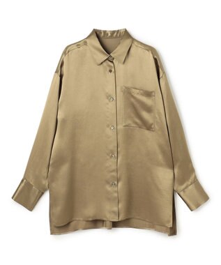 uncrave アセテートヴィンテージサテン ミドルシャツ カーキベージュ
