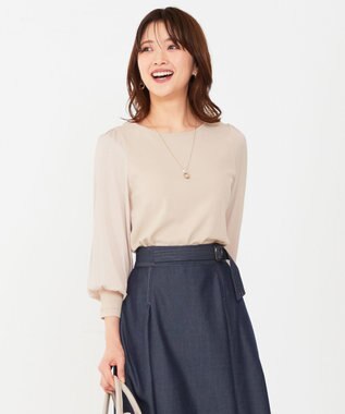 ANY SIS 【洗える】異素材コンビ ニット アイボリー