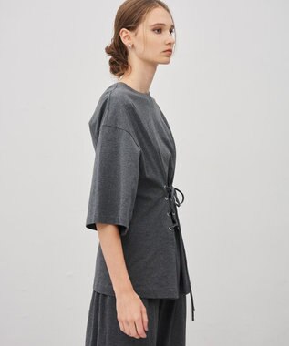 uncrave プレーンジャージー 2WAYレースアップトップス チャコール