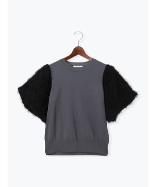 Te chichi シャギーバルーンスリーブニット チャコールグレー