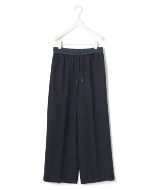 ICB L 【新色追加・UVケア・接触冷感・速乾・防シワ・洗える】 FluidBackSatin  ワイドパンツ ネイビー系