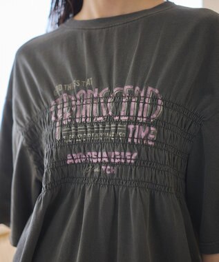 earth music&ecology ピグメントシャーリングプルオーバー Charcoal Gray