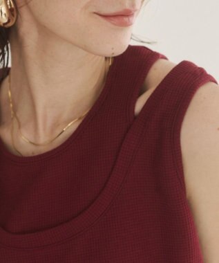 WEGO 【ANGIE VINTAGE】ワッフルフェイクレーヤードタンクトップ ワイン