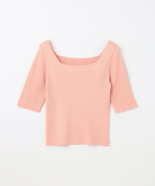 GRACE CONTINENTAL ラメリブニットトップ ピンク