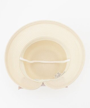 ANY KIDS ウオッシャブル後ろ割れリボンハット ホワイト×ピンクリボン