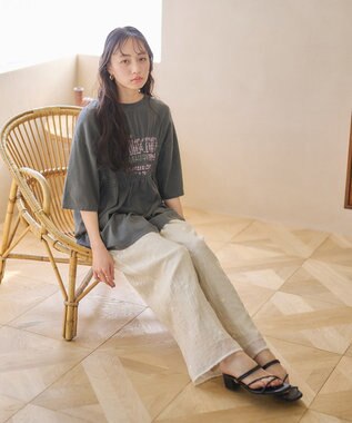 earth music&ecology ピグメントシャーリングプルオーバー Charcoal Gray