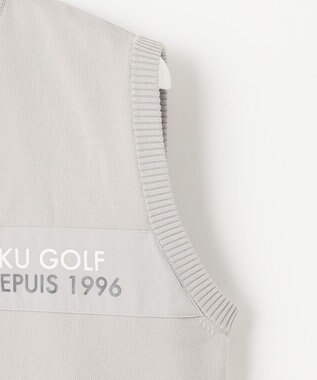 23区GOLF 【MEN】【ウォッシャブル】ジップアップ ニットベスト ライトグレー系