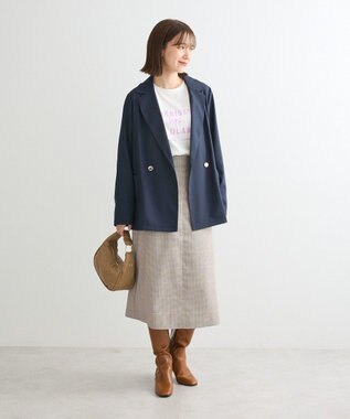 Green Parks きれいシルエットチェックＡラインスカート Brown