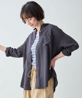 ANY 【Sサイズあり】ヨーロピアンリネンオーバーシャツ スレート