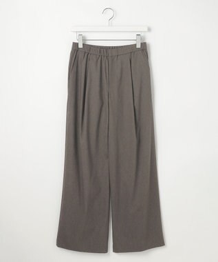 J.PRESS LADIES 【洗える】セルロースリネンストレッチ タックワイドパンツ スレート系