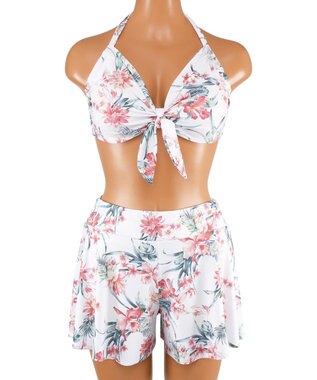 San-ai Resort（三愛水着楽園） 【新色ホワイト＆パープル入荷】４点セット水着　9M・11L【San-ai Resort（サンアイリゾート）】 ピンク