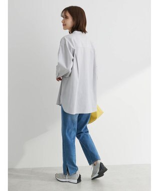 Green Parks パール釦ストライプシャツ Stripe Black