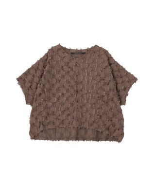 YECCA VECCA ジャガードフリンジブラウス Mocha