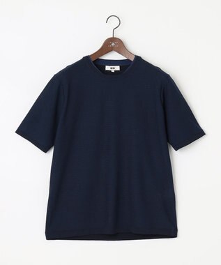 JOSEPH ABBOUD 【軽い/洗える】クールスキンニット Ｔシャツ ネイビー系