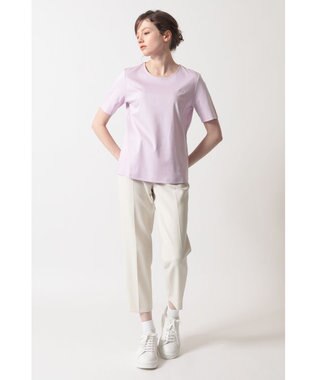 DAKS ロゴ刺繍ベーシックTシャツ ライトパープル