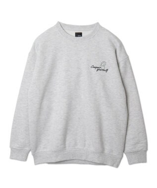 WEGO 【ユニセックス着用ITEM】ガールイラストグラフィックプルオーバー アッシュグレー