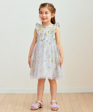 ANY KIDS アジサイ ワンピース ラベンダー系