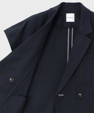 Paul Smith レーヨンリネン フレンチスリーブ ジャケット ネイビー