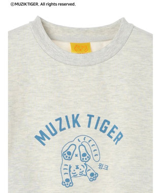 Green Parks ムジークタイガー／裏起毛プリントプルオーバー Oatmeal