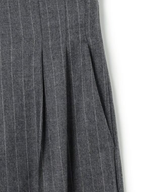 BEIGE， DELAND / ウールピンストライプハイウエストタックパンツ Gray St.