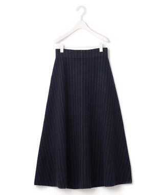 ICB ミルドウール ストライプ柄ニットスカート ネイビーストライプ系