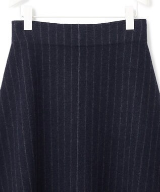 ICB ミルドウール ストライプ柄ニットスカート ネイビーストライプ系