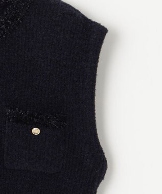 組曲 【WEB限定】ツィードニットベスト ネイビー系