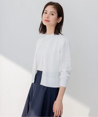 組曲 【2SET・WEB限定】編地ニット ツインセット アイボリー系