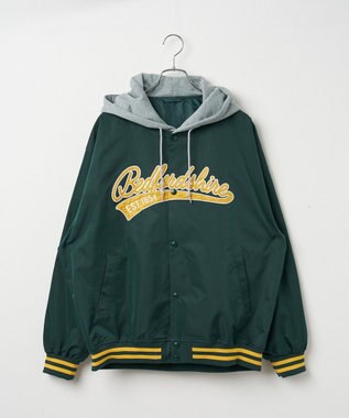 WEGO 【ユニセックス着用ITEM】フードワッペンスタジャン ダークグリーン