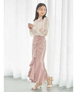 earth music&ecology シアードッキングブラウス Orange