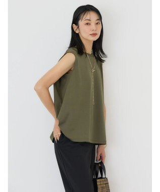 AMERICAN HOLIC 接触冷感ショルダータックノースリーブプルオーバー Khaki