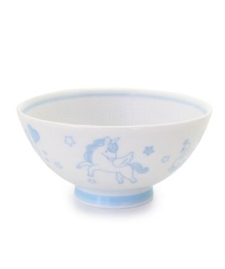 Mother garden マザーガーデン ユニコーン くっつきにくい ご飯茶碗 小盛 水色