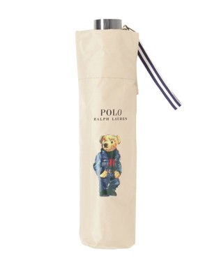 MOONBAT 【遮熱・遮光】POLO RALPH LAUREN(ポロ ラルフローレン)CORE DENIM BEAR ポロベア 晴雨兼用 雨傘  折りたたみ傘 ベージュ